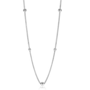 ZINZI Sterling Silver Curb Chain Necklace 45cm ZIC987