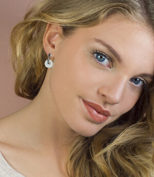 ZINZI zilveren oorknoppen 12mm rond wit ZIO1444