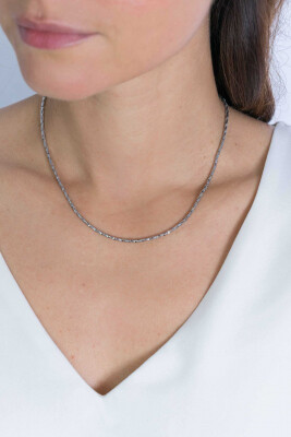 ZINZI Sterling Silver Singapore Necklace 45cm
