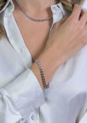 ZINZI Sterling Silver Rolex Style Chain Bracelet