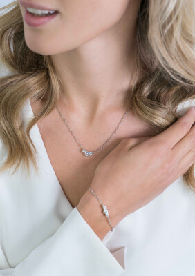 ZINZI Sterling Silver Chain Necklace Zirconia