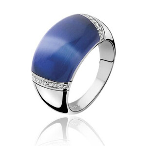 ZINZI zilveren ring blauw ZIR794B