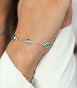 ZINZI zilveren fantasie armband blauw ZIA1870