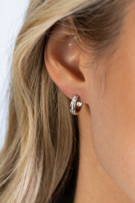 13mm ZINZI Sterling Silver Hoop Earrings Twist Design ZIO2395