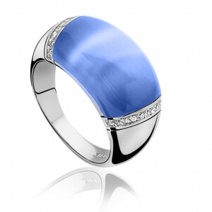 ZINZI zilveren ring blauw ZIR794A