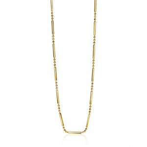 ZINZI Sterling Silver Fantasy Necklace 14K Yellow Gold Plated Bars