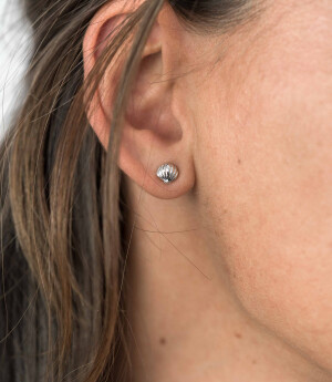 ZINZI zilveren oorknoppen schelp 6,5mm ZIO1884