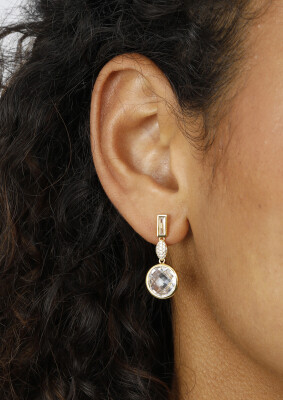 ZINZI zilveren chique oorsieraden geel verguld rond wit ZIO2058