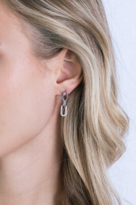 ZINZI Sterling Silver EarRings 27mm Oval Chains