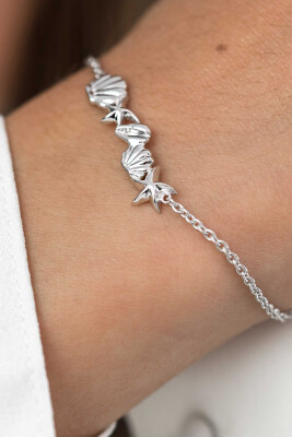 ZINZI zilveren fantasie armband zeester schelp 17-19,5cm ZIA1884