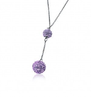 ZINZI Sterling Silver Necklace Purple 43-45cm ZIC569P