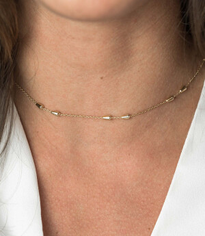 ZINZI zilveren fantasie ketting geel verguld 45cm ZIC1910G