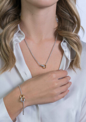 ZINZI Sterling Silver Necklace Bicolor Chain