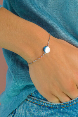 ZINZI zilveren armband rond plaatje 17-19cm ZIA1306