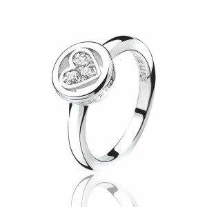 ZINZI Sterling Silver Ring Heart White LOVER3