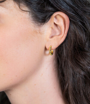 ZINZI Sterling Silver EarRings 15x3mm 14K Yellow Gold Plated Hearts