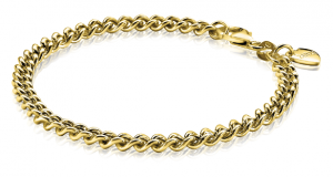 ZINZI Gold Plated Sterling Silver Curb Chain Bracelet width 4,5mm 18,5cm ZIA1414G