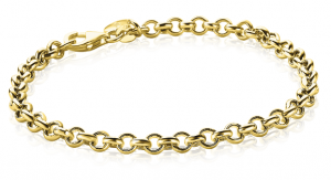 ZINZI Gold Plated Sterling Silver Rolo Chain Bracelet width 4,5mm 18cm ZIA1911G