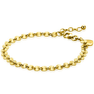 ZINZI Gold Plated Sterling Silver Bracelet Coins with Sunbeams width 4,3mm ZIA2272G