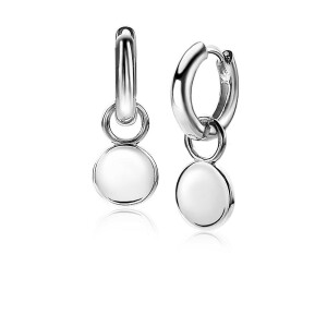 8mm ZINZI Sterling Silver Earrings Pendants Round ZICH2345 (excl. hoop earrings)