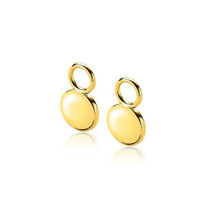 8mm ZINZI Gold Plated Sterling Silver Earrings Pendants Round ZICH2345G (excl. hoop earrings)