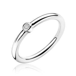 ZINZI Sterling Silver Stackable Ring White 3mm ZIR1673