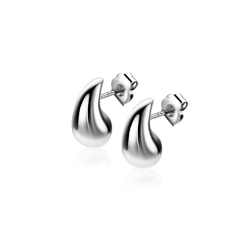 有名な高級ブランド 11mm shape teardrop organic in earrings stud silver ZINZI アクセサリー
