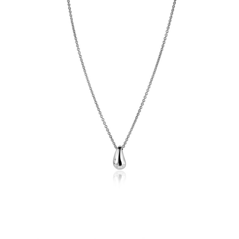 ZINZI silver link necklace with teardrop-shaped pendant (15mm) set