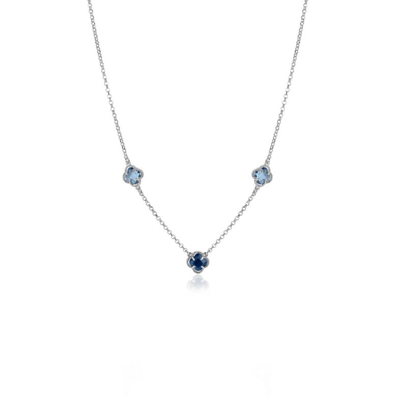 ☆TATIANA☆ Silver 925 Crystal Berry Link Chain Necklace NZ2 Real 925 Sterling Silver Eye-catching Necklace Link Chain