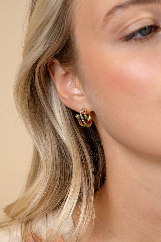 アクセサリー luijewelry / large hoop stone charm Amazon.com: sailimue 8 Pairs Bamboo Earrings for Women Large