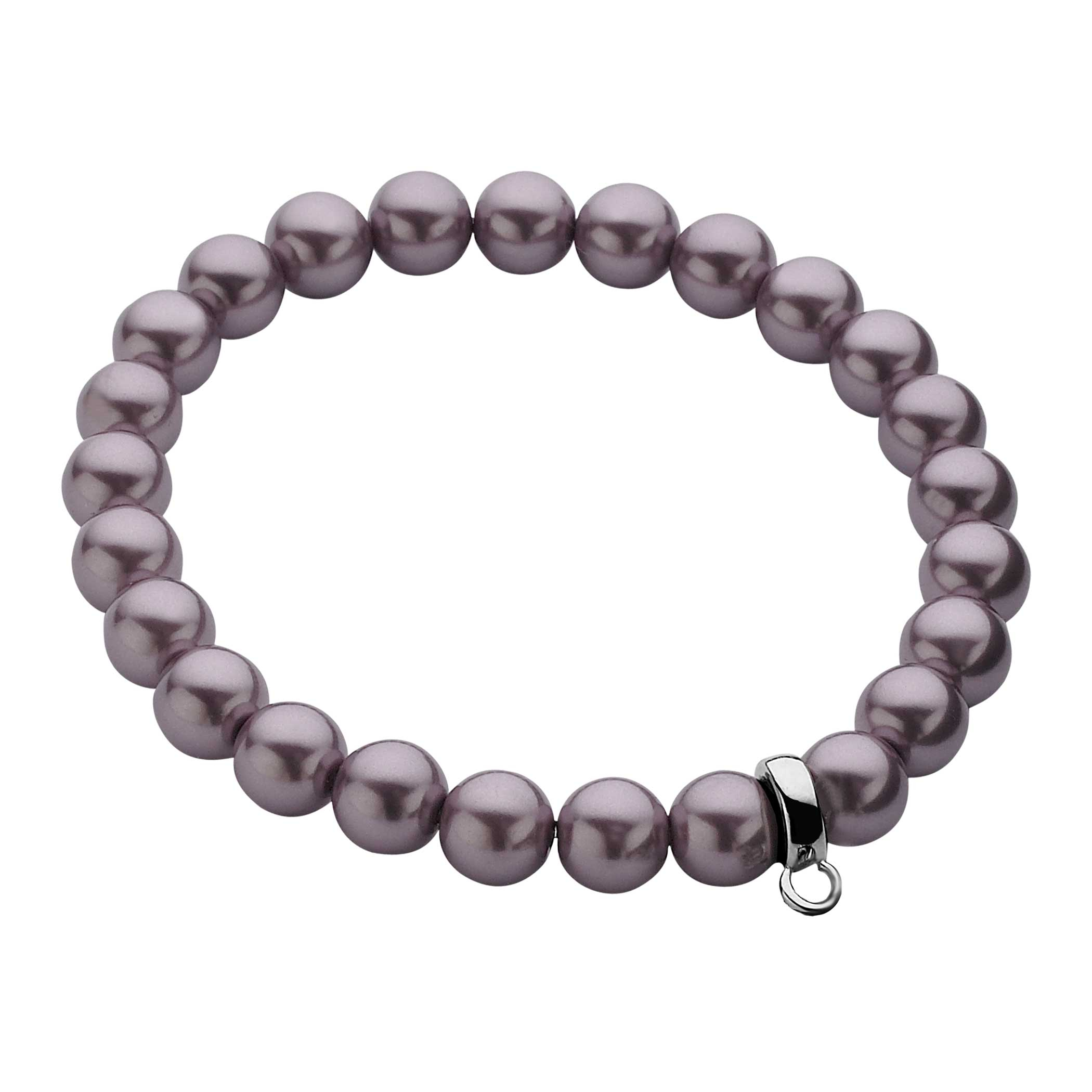 ZINZI Stretch Bracelet One-size Purple Pearls for Charms CH-A20P