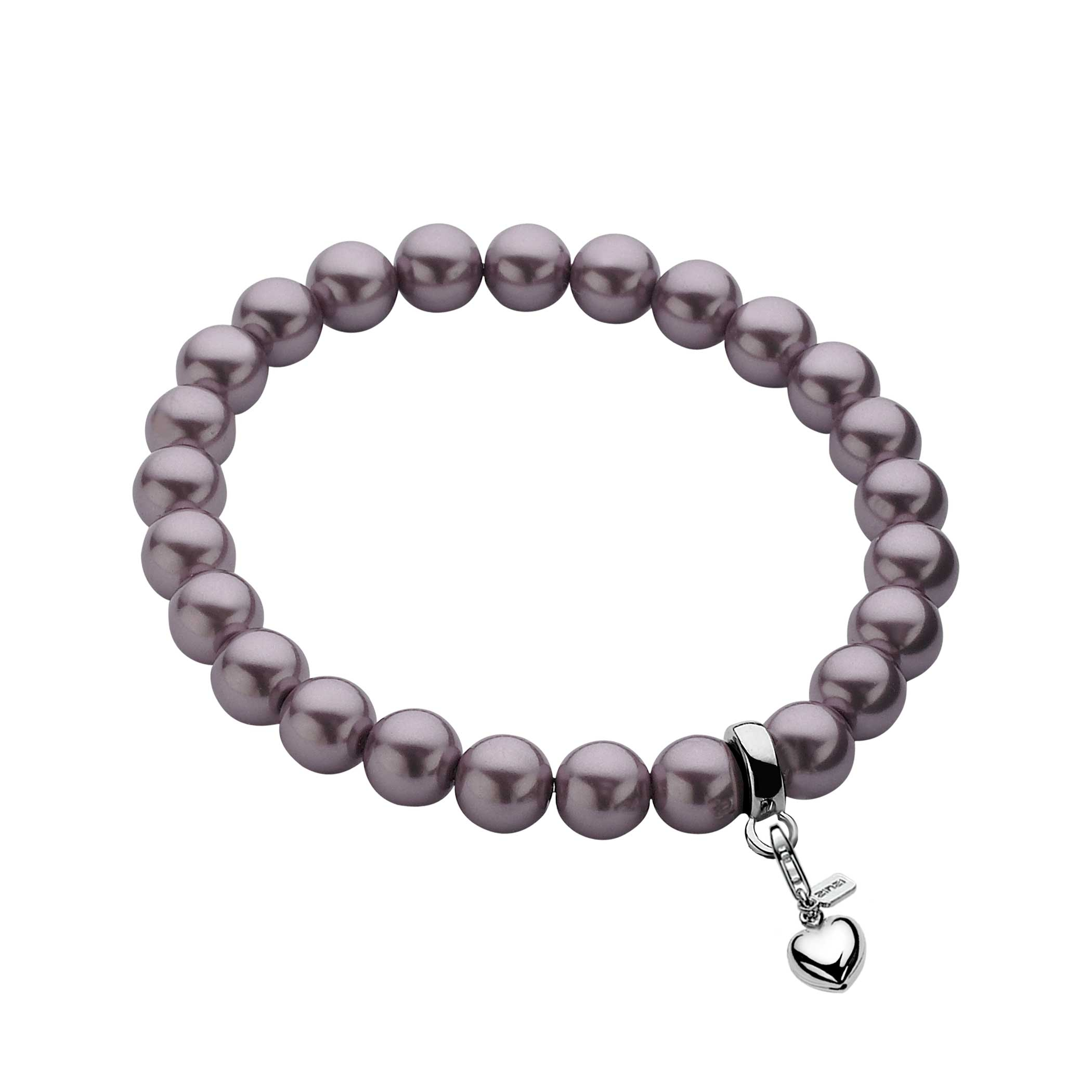 ZINZI Stretch Bracelet One-size Purple Pearls for Charms CH-A20P