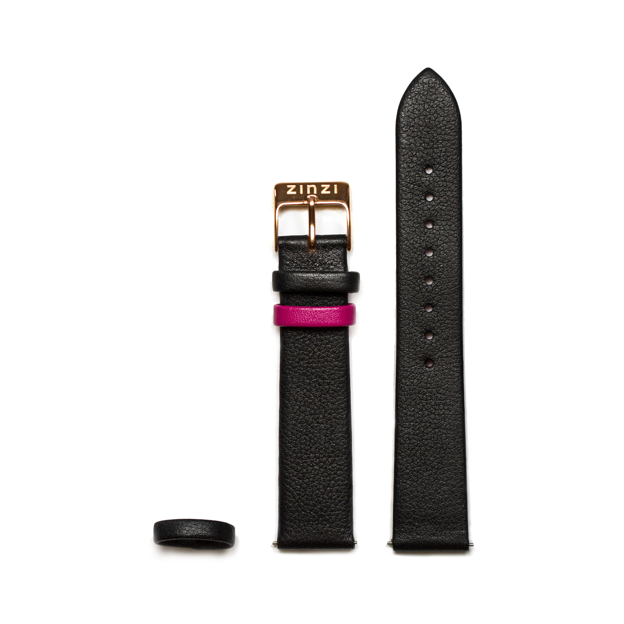 ZINZI Retro Black Leather Strap 18mm RETBAND4