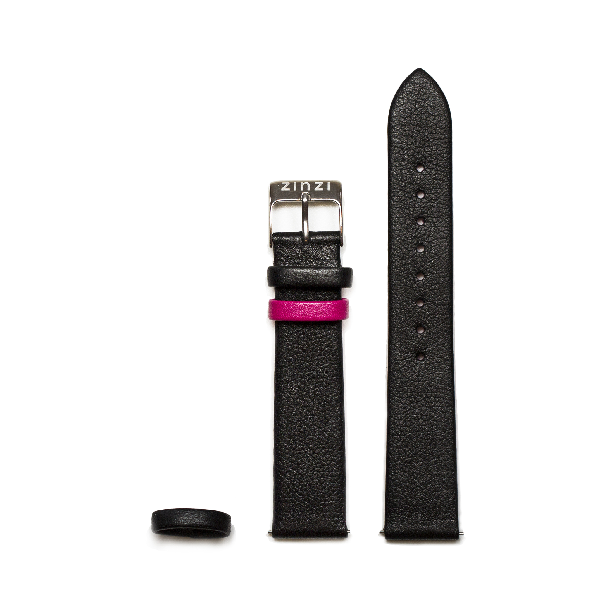 ZINZI Retro Black Leather Strap 18mm RETBAND3