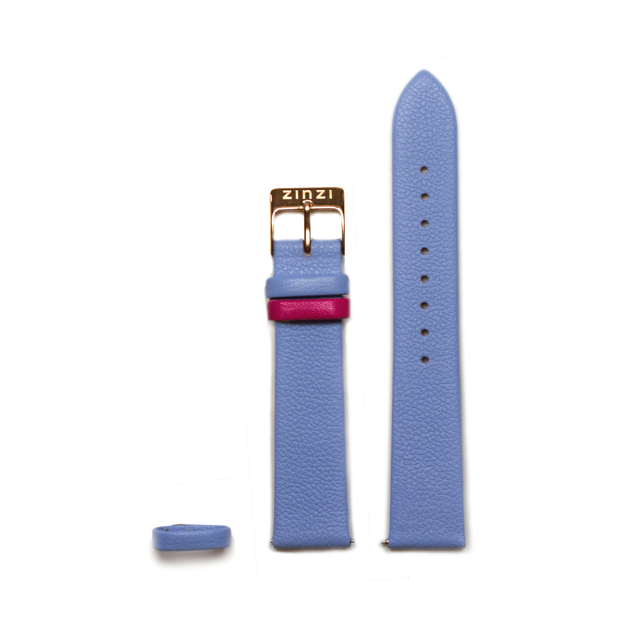 ZINZI Retro Light Blue Leather Strap 18mm RETBAND9