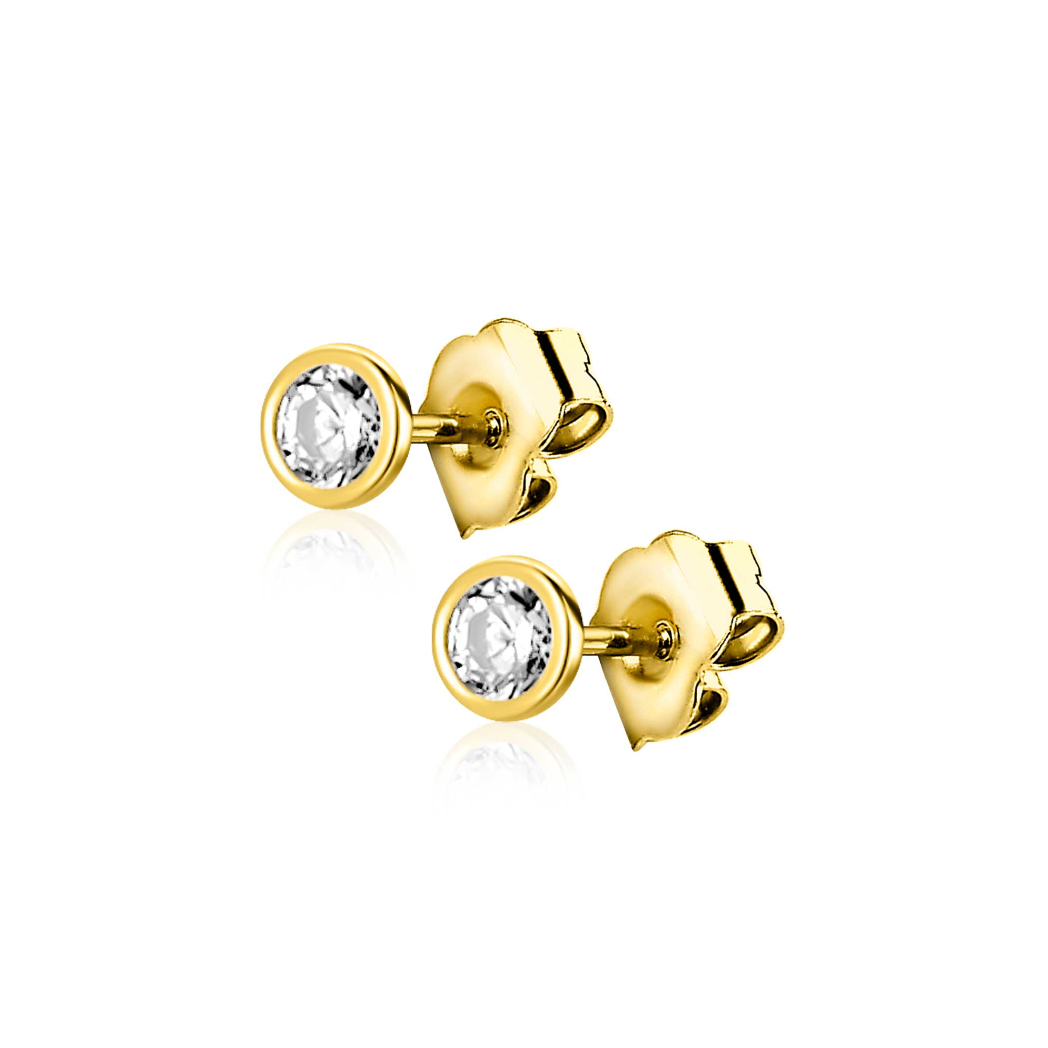 ZINZI GOLD oorknopjes zirc.in glad kastje 2.6mm