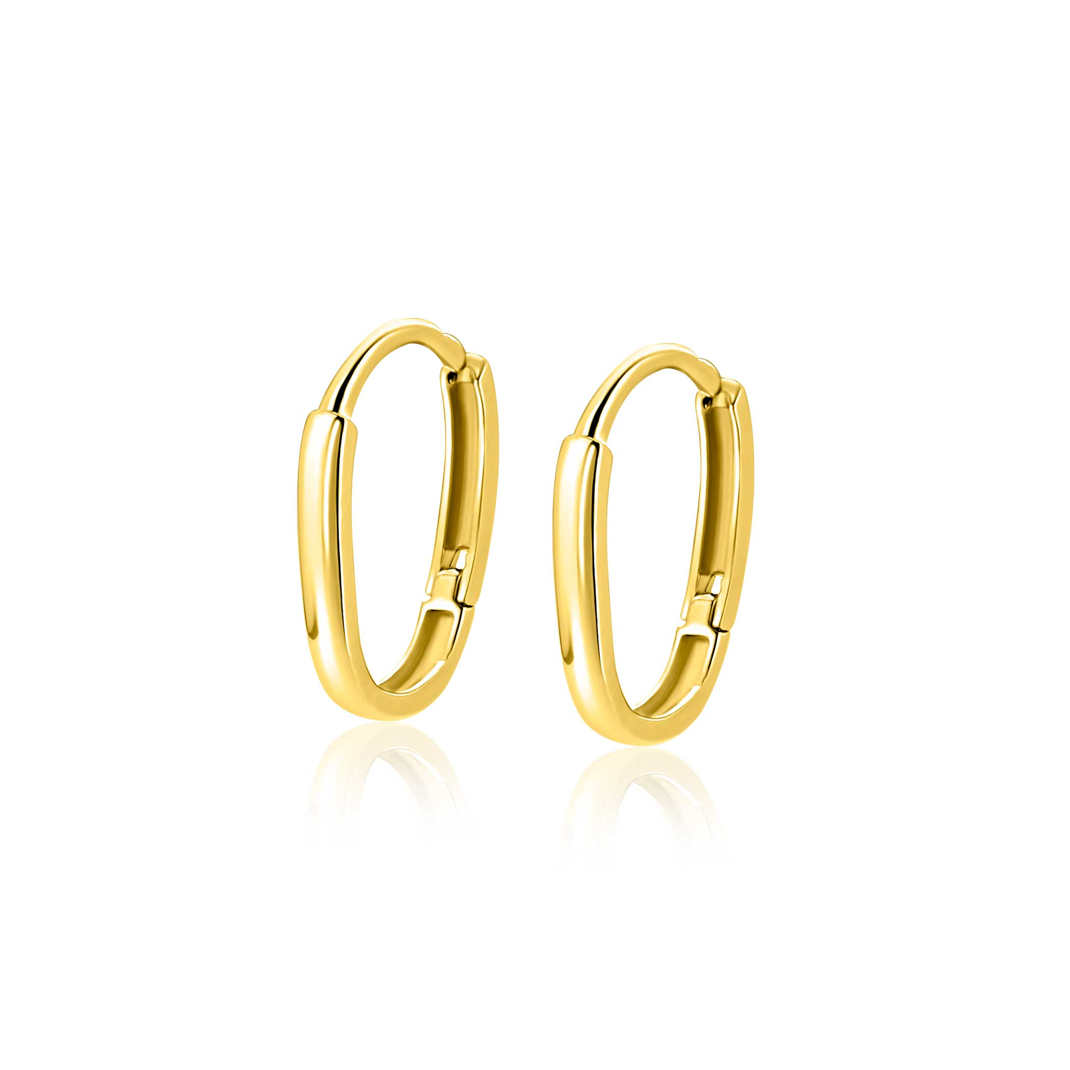 ZINZI GOLD klapcreolen ovaal 13x2mm