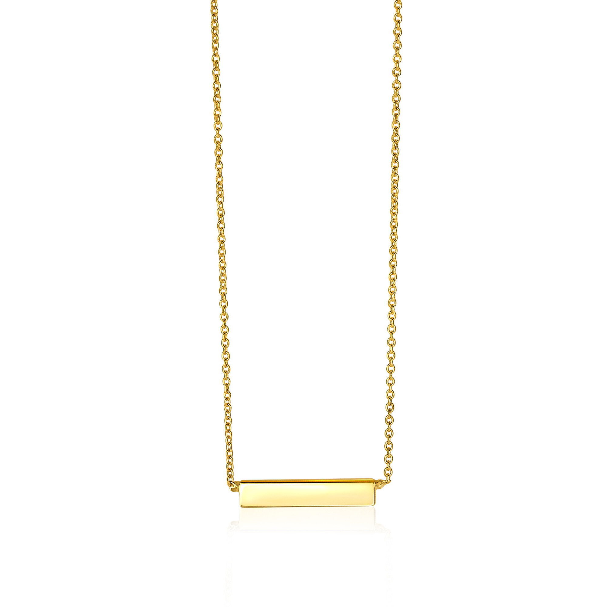 ZINZI 14K Gold Necklace Bar 42cm ZGC176