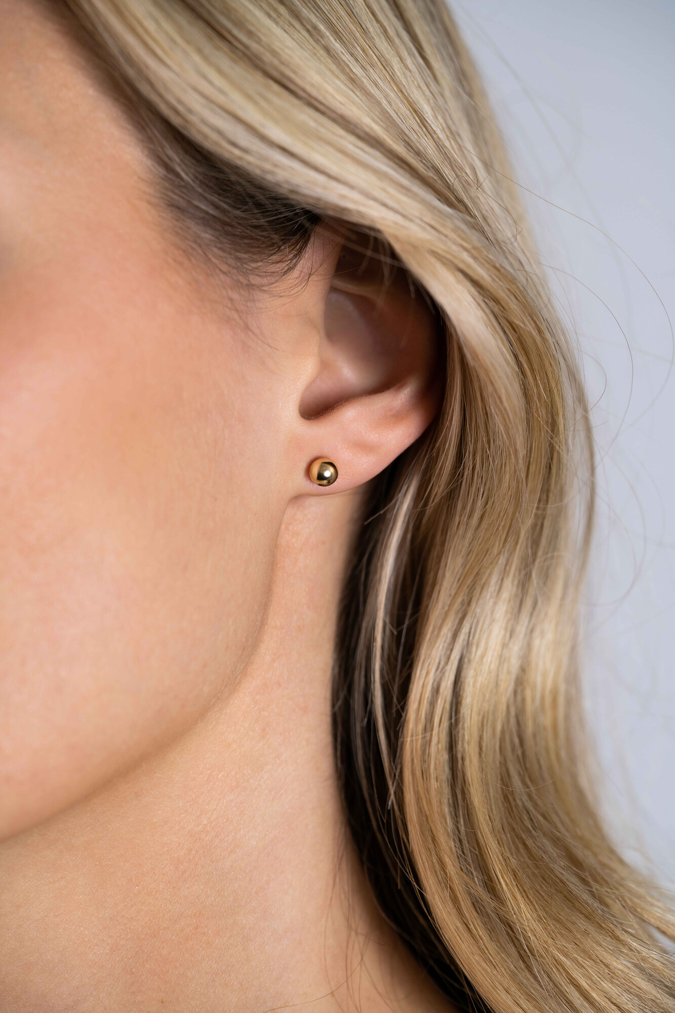 5mm ZINZI 14K Gold Bead Stud Earrings ZGO395