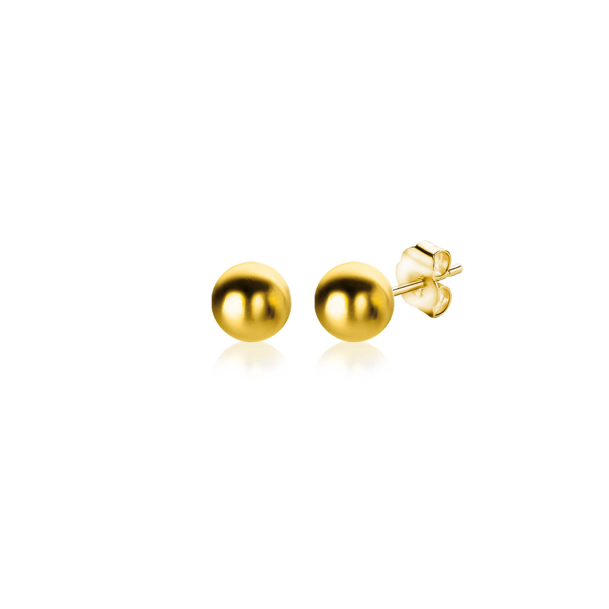 3mm ZINZI 14K Gold Bead Stud Earrings ZGO393