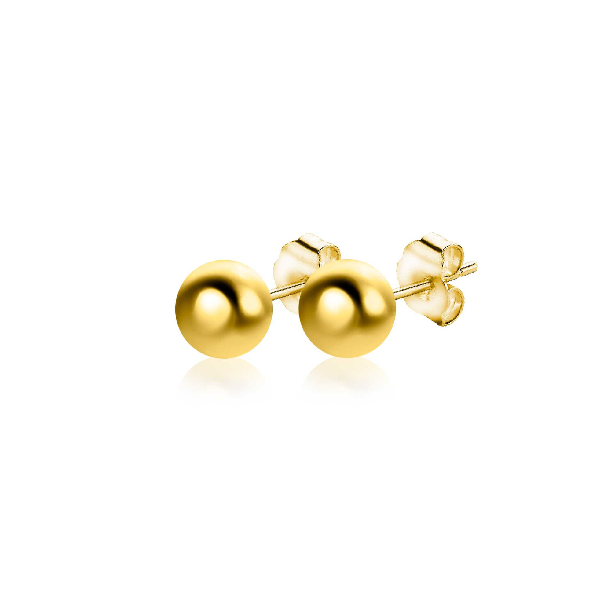 4mm ZINZI 14K Gold Bead Stud Earrings ZGO394