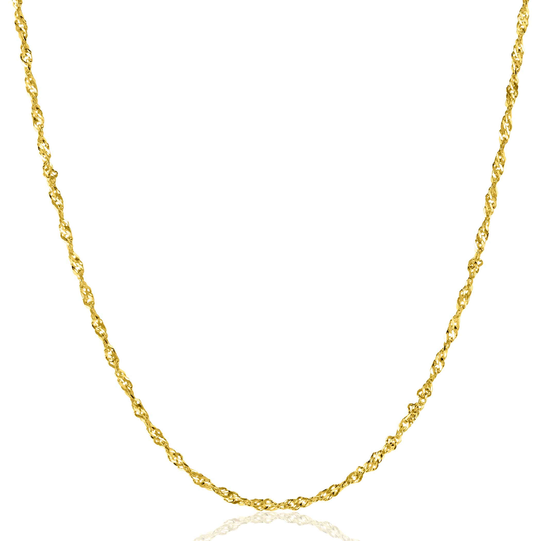 ZINZI Gold 14 carat solid gold Singapore necklace, 1.8mm wide, 41-43cm ZGC501

