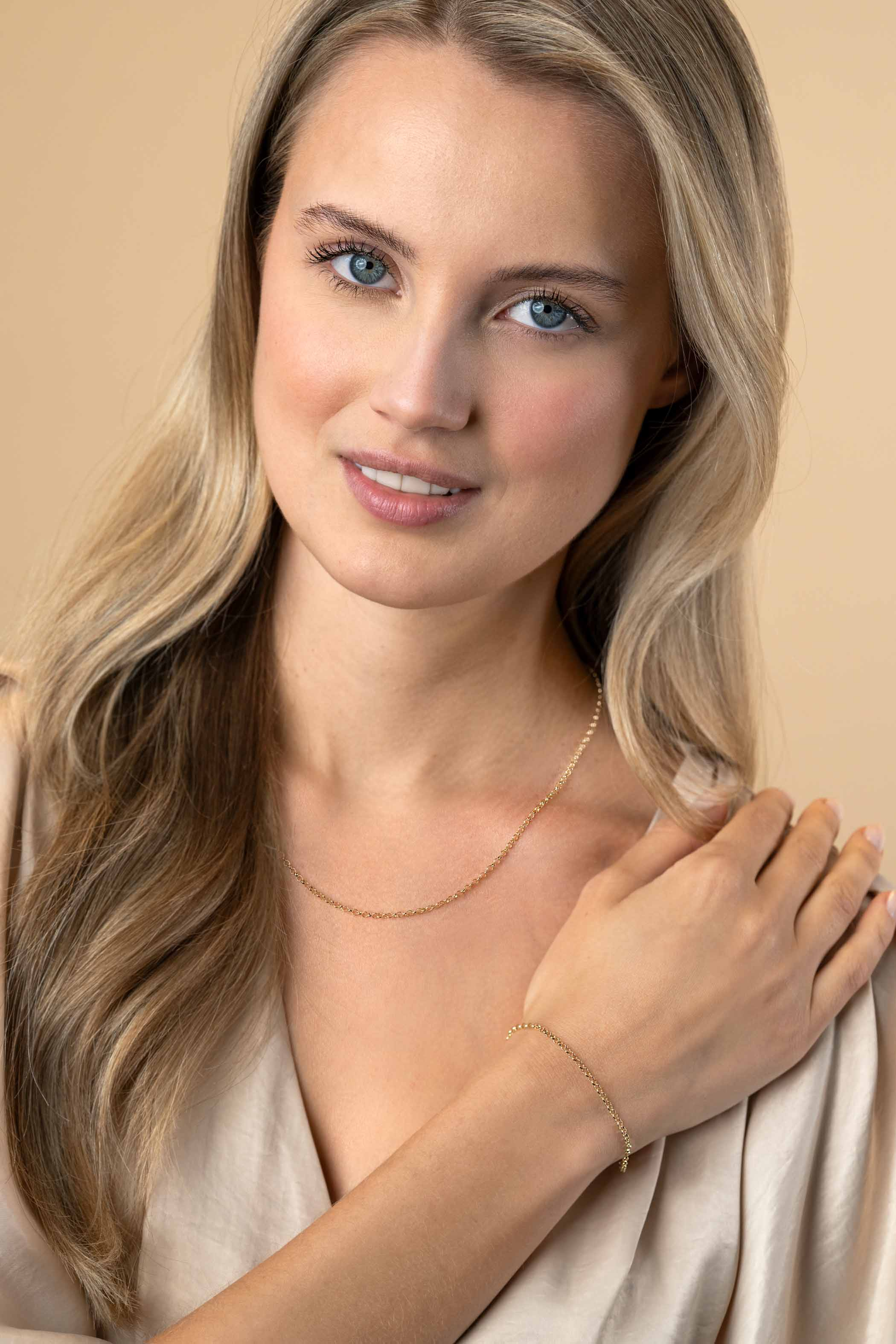 ZINZI 14K Gold Rolo Chain Bracelet 2,2mm width 18-20cm ZGA441