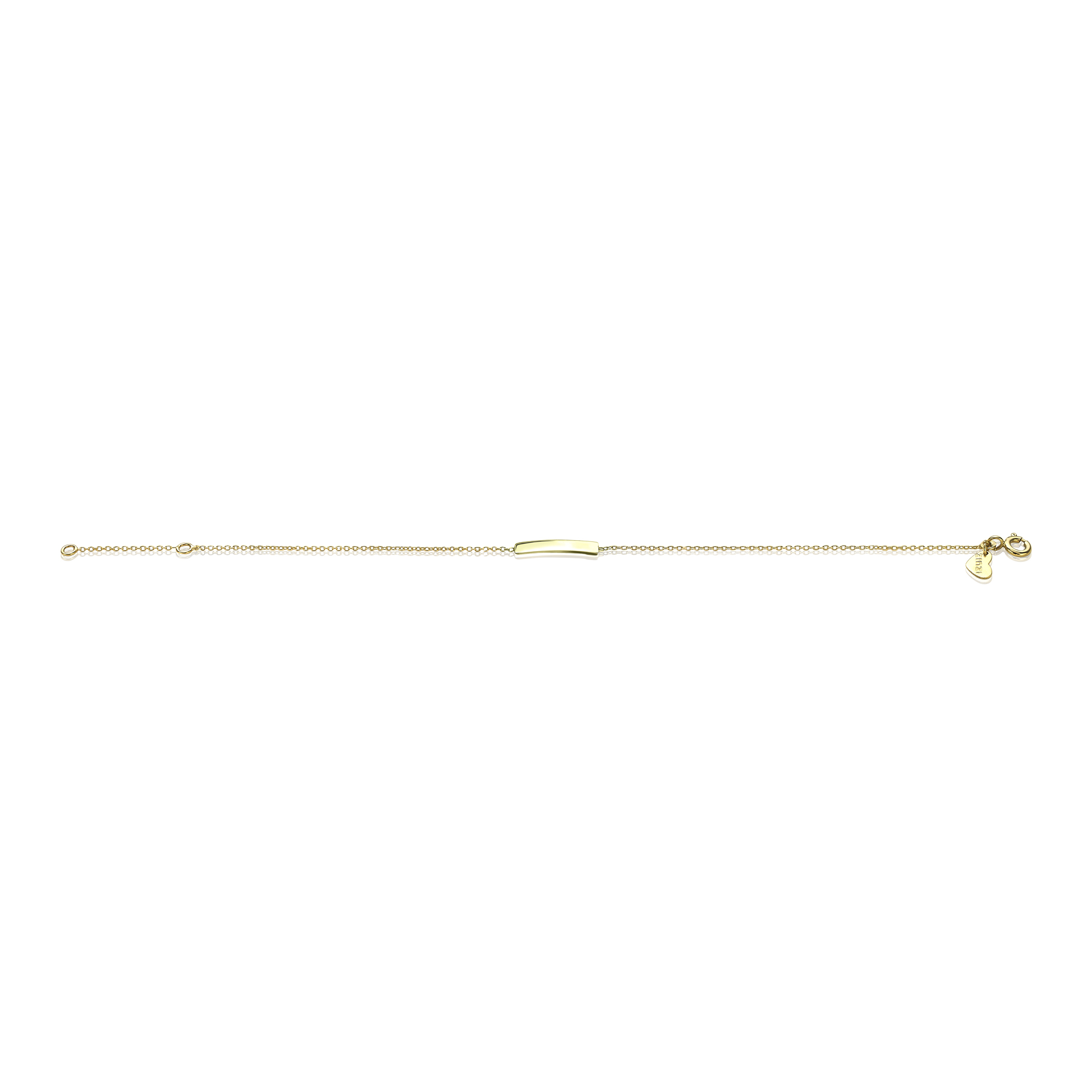 ZINZI 14K Gold Bracelet Flat Bar ZGA176