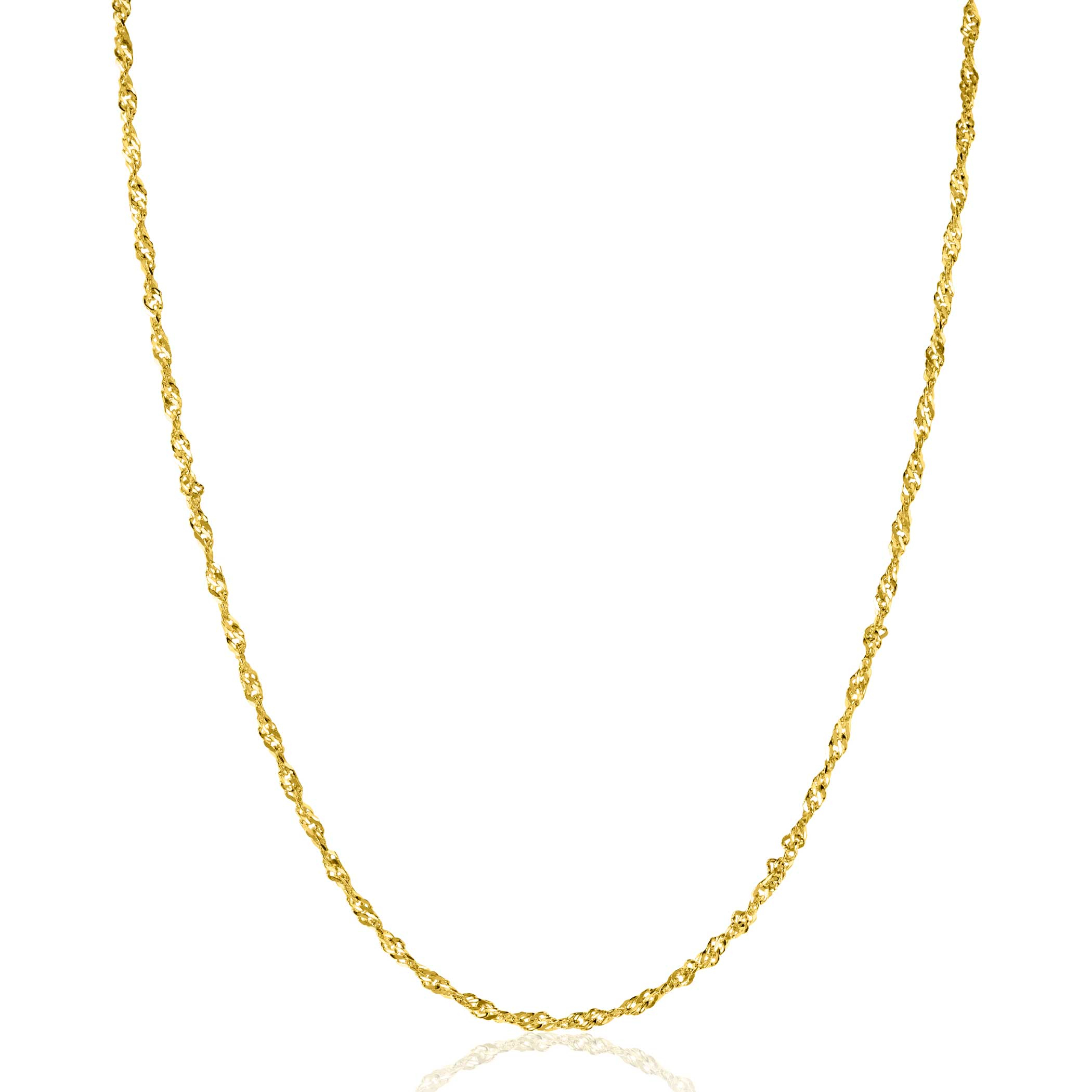 ZINZI Gold 14 carat solid gold Singapore necklace, 1.8mm wide, 41-43cm ZGC501
