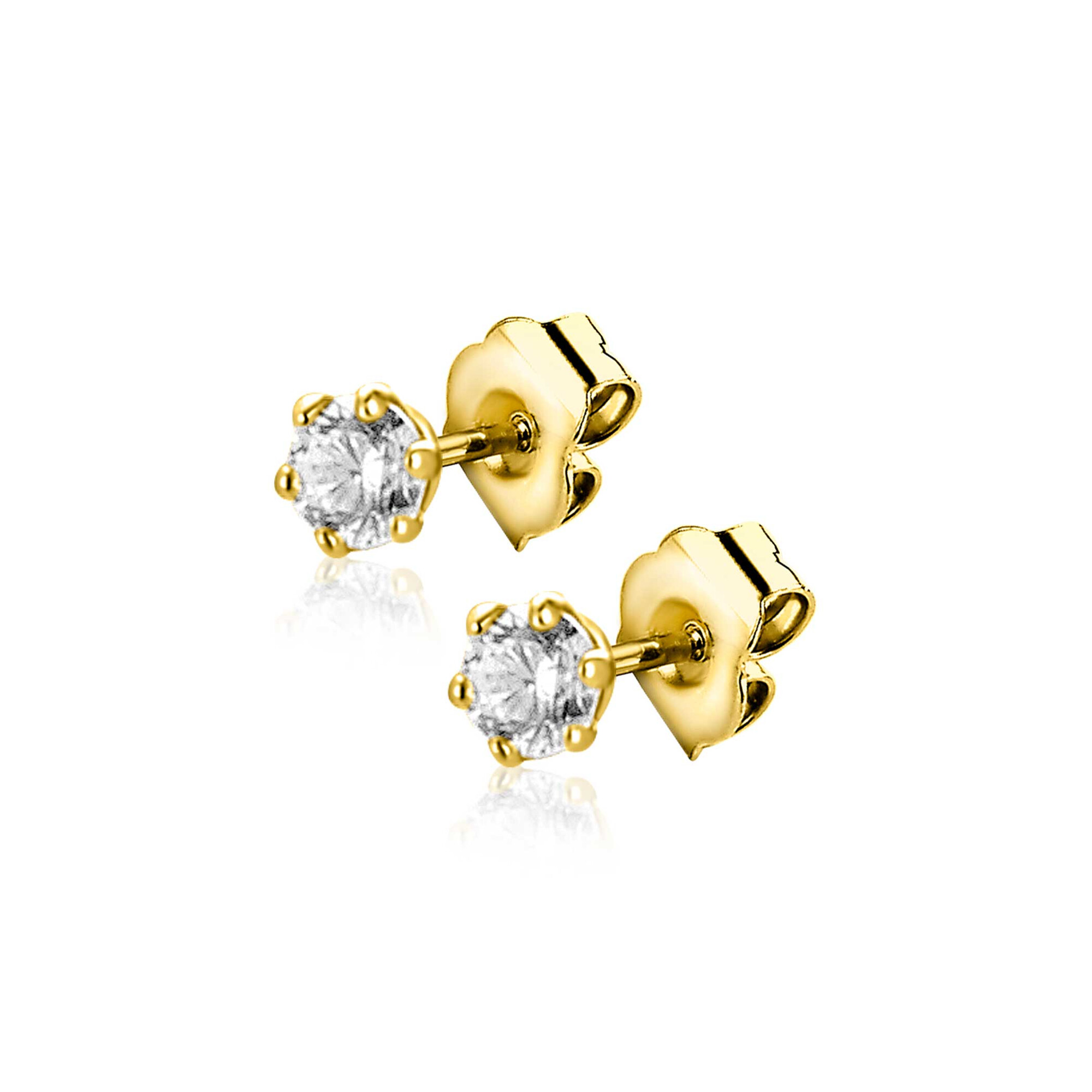 ZINZI GOLD oorknopjes zirc. in zespootchaton 2.5mm