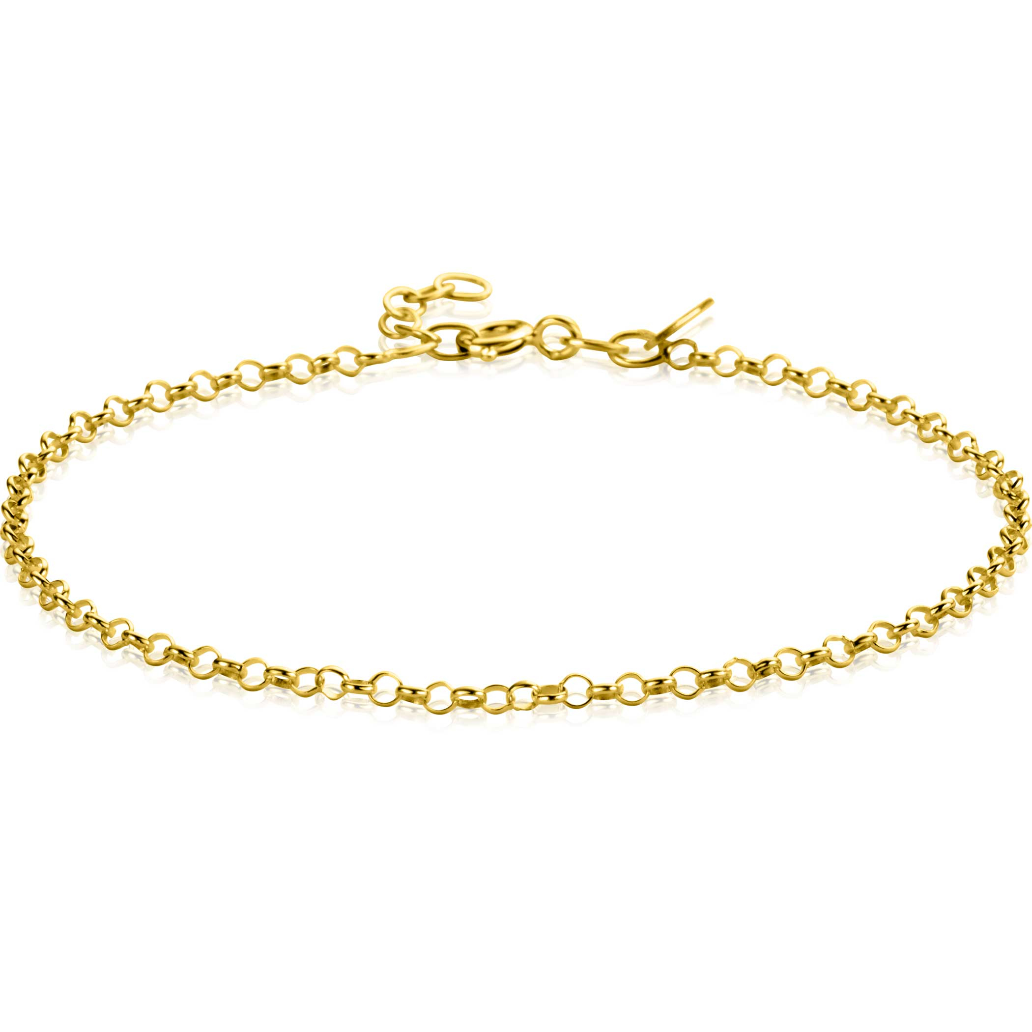 ZINZI 14K Gold Rolo Chain Bracelet 2,2mm width 18-20cm ZGA441