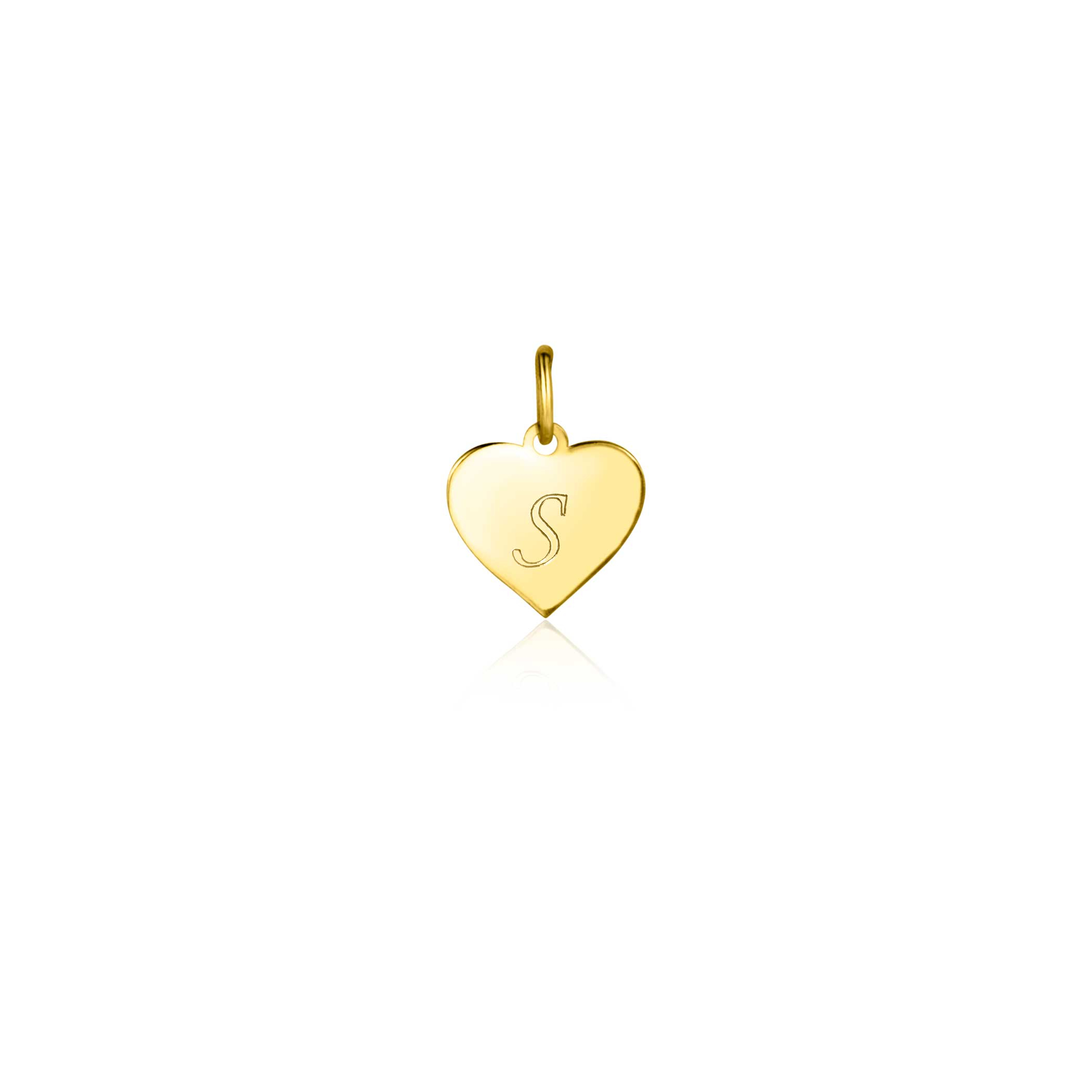 8mm ZINZI 14K Gold Pendant Shiny Heart ZGH363-8 (excl. necklace)