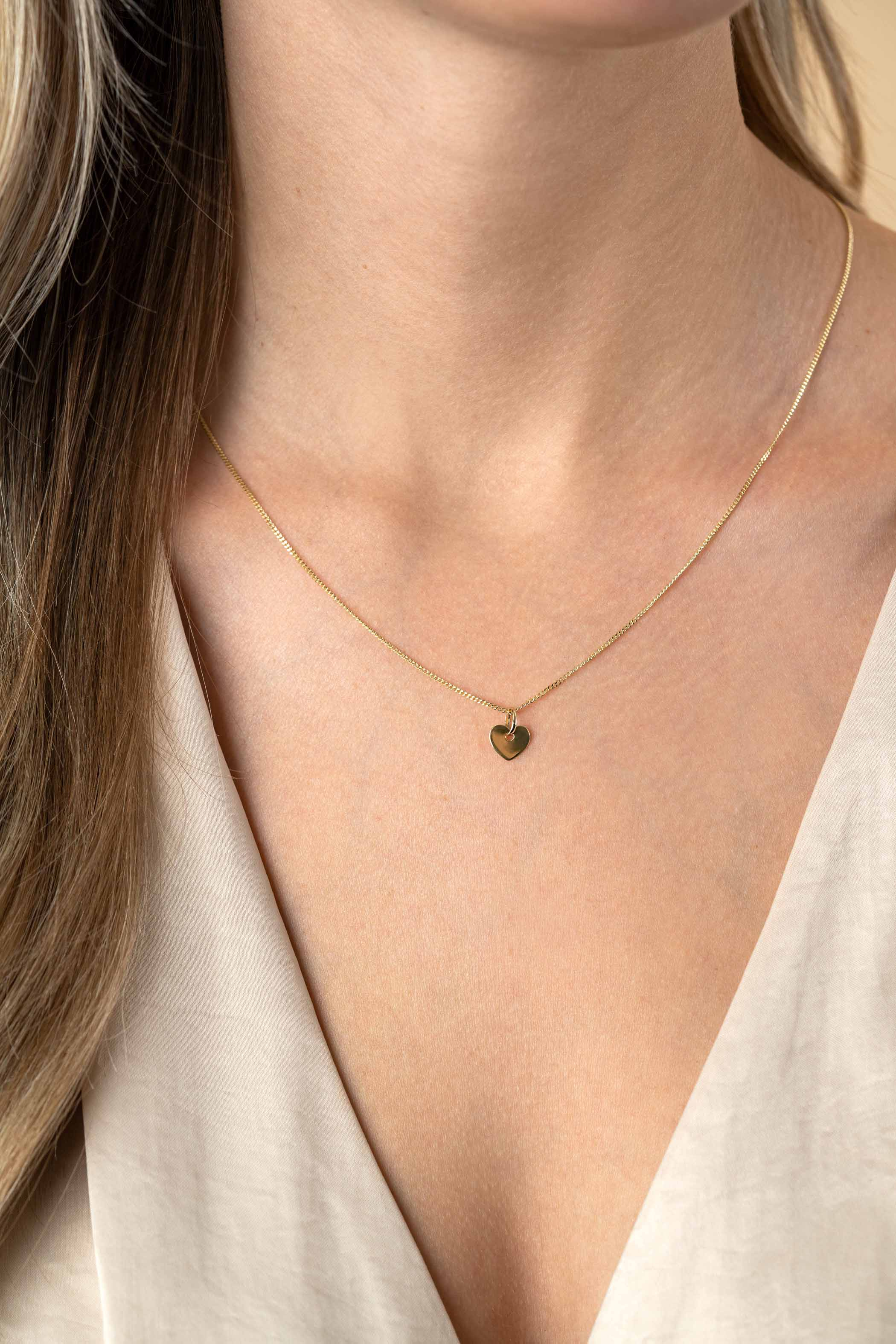 8mm ZINZI 14K Gold Pendant Trendy Shiny Heart ZGH396-8 (excl. necklace)