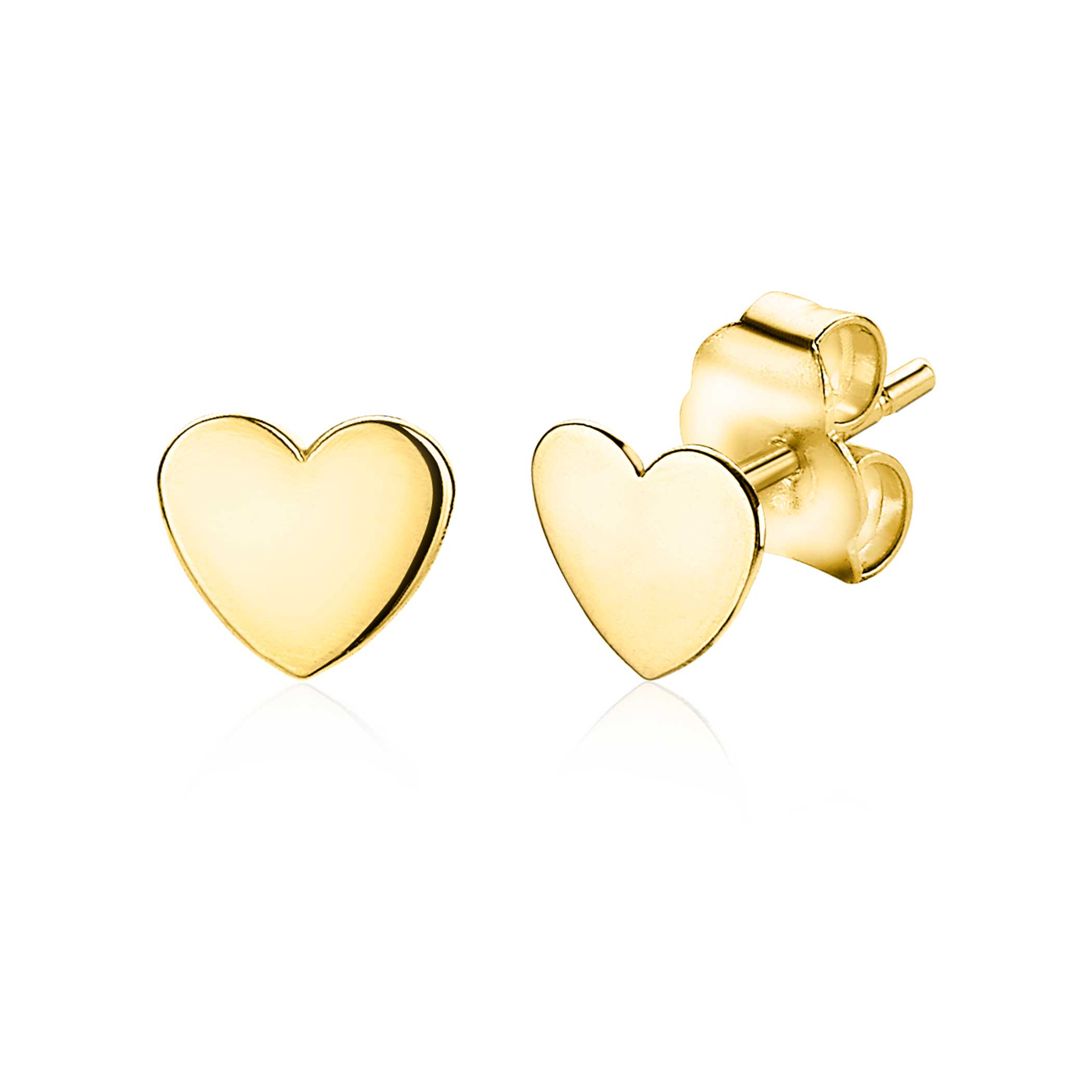 ZINZI 14K Gold Stud Earrings Heart ZGO214